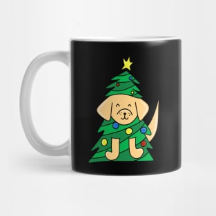 Cute Dog in a Christmas Tree with Ornaments, made by EndlessEmporium Mug